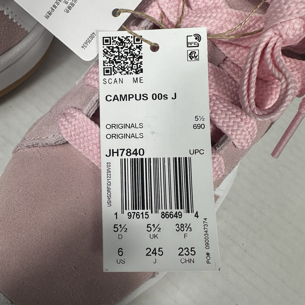 Adidas Originals Campus 00s J Clear Pink Gum Youth shoes JH7840 Size 6 Youth - Picture 10 of 12